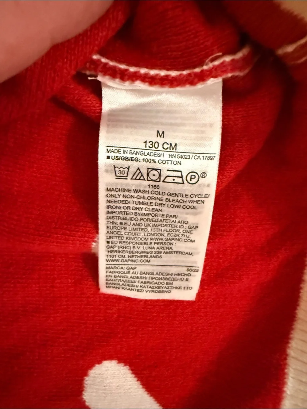 Gap Red and White Heart Crewneck Sweater